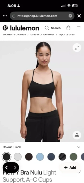 Flow Y Bra Nulu *Light Support, A–C Cups - Black - 12