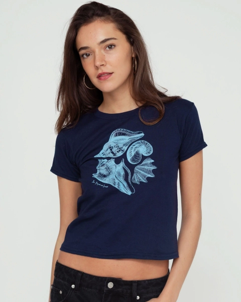 sandy baby tee - XS / Navy