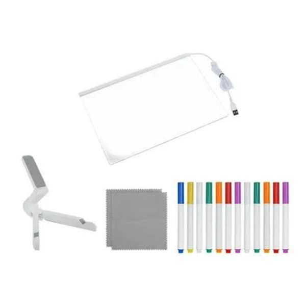 Led Drawing Board, LED Note Board with 10 Colors Markers Pen,Acrylic Dry Erase Board with Stand, Light Up Drawing Board,Message Writing Board with
