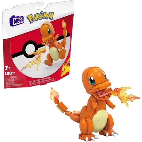 MEGA Pokémon Building Toys Set, Build & Show Charmander with 180 Pieces, 4 Inches Tall