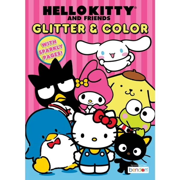 Hello Kitty Glitter Coloring Book for Kids – 32 Pages with Sparkly Glitter Accents – Fun Activity Book by Bendon, Paperback
