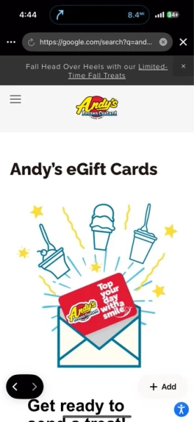 eGift Cards | Andy's Frozen Custard