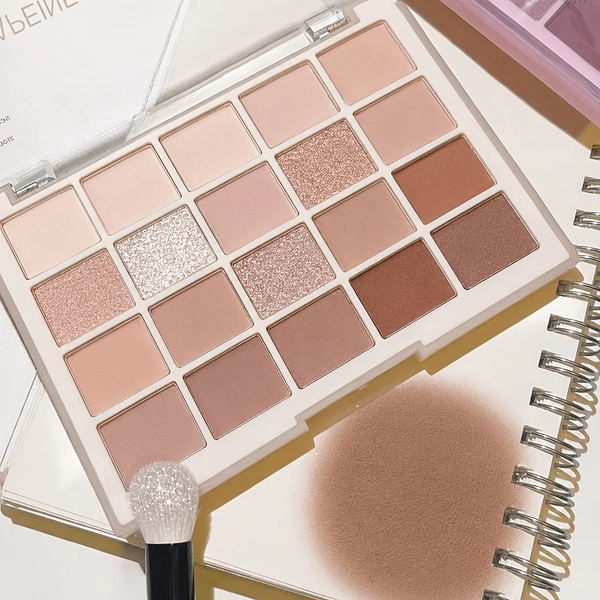 K'PEINIE 20-Color Mocha Eyeshadow Palette, Nude Pink, Warm Peach, Milk Coffee & Dark Earth Brown, Matte & Shimmer Combo, Beginner Friendly for Daily & Dinner Glam