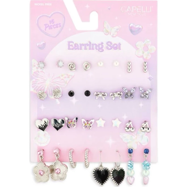 Capelli New York Kids' 16 Assorted Earrings