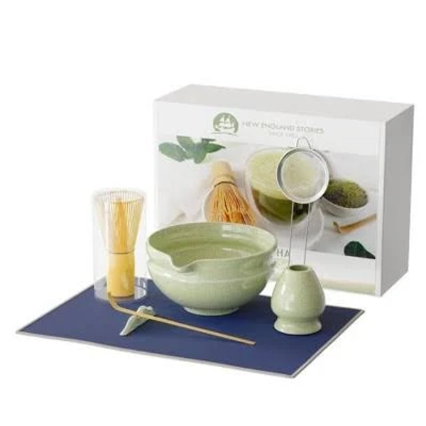 7-Piece Matcha Whisk Set Matcha Kit with Ceramic Bowl Bamboo Whisk
