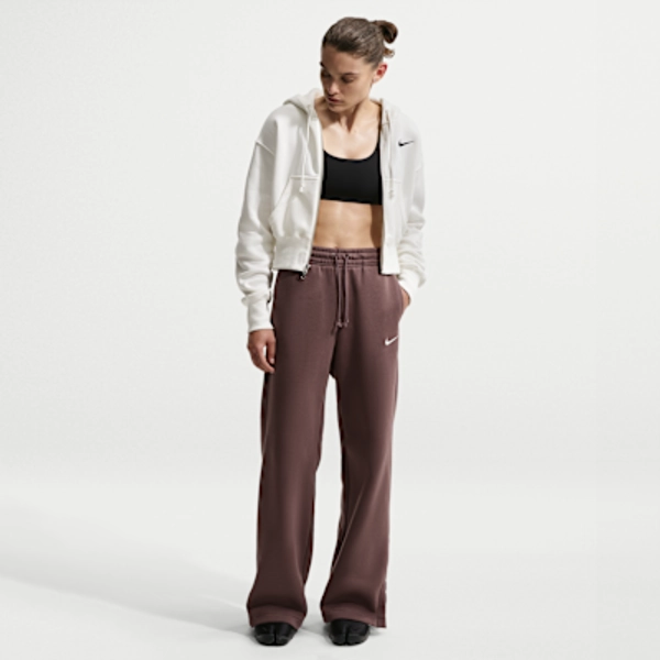 Nike Sportswear Phoenix Fleece Women's High-Waisted Wide-Leg Pants - Tattoo/Sail - Size XS