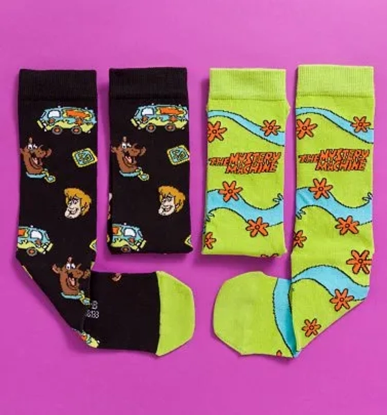 Scooby Doo Mystery Machine 2pk Socks