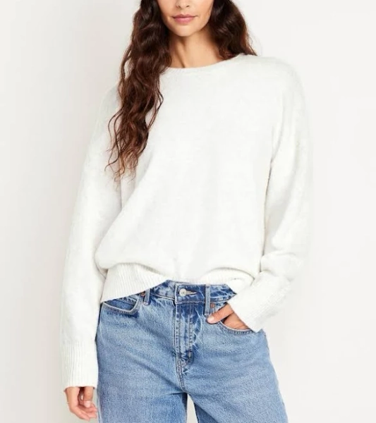 Old Navy Women's Cozy Wool-Blend Crew-Neck Sweater