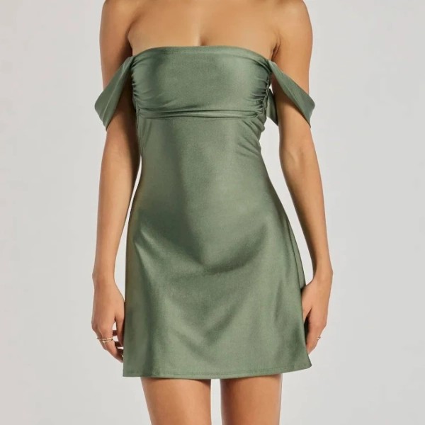 Windsor Classics Lover Off-The-Shoulder Satin A-Line Mini Dress