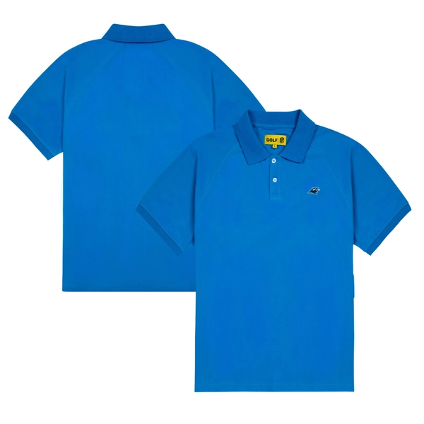 Men's Carolina Panthers GOLF WANG Blue Raglan Polo
