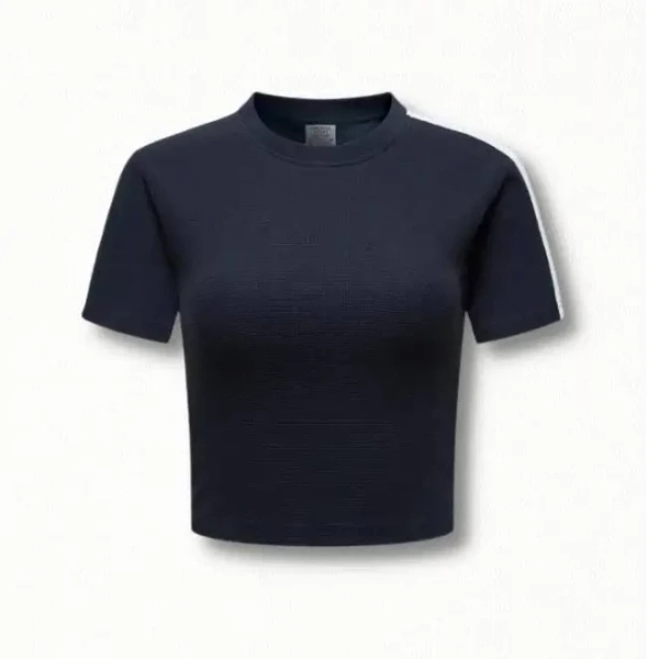 Trendy Cropped Tee for Y2K Style and Comfortable Fit - Blue XL