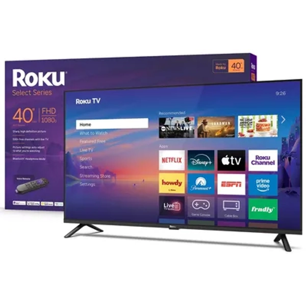 Roku 40" Select Series 1080p Full HD Smart Roku TV with Voice Remote Streaming Live Local News, Sports, & Movies