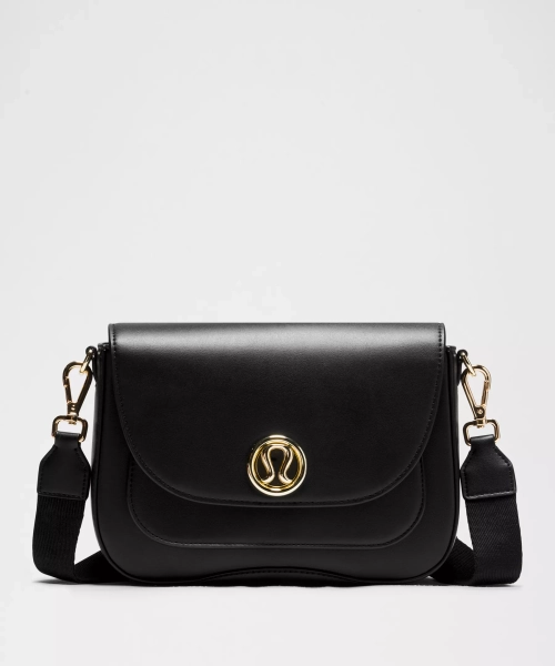 Leather Alternative Crossbody Bag 1.5L - Black/Gold - ONE SIZE