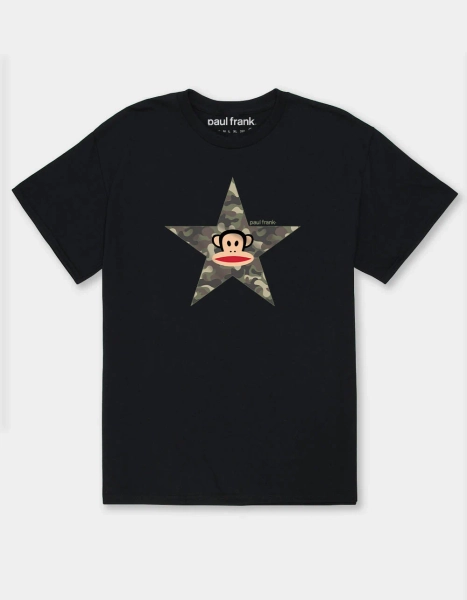 PAUL FRANK Camo Star Julius Unisex Tee - BLACK