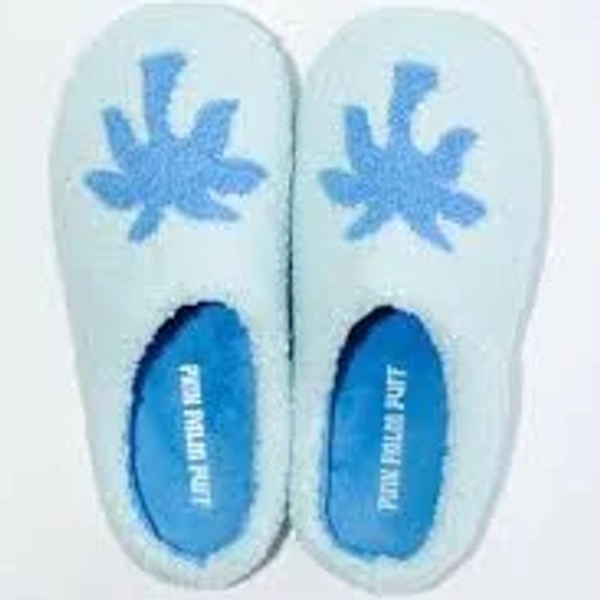 Pink Palm Puff Malibu Slippers in Seabreeze KPH40839