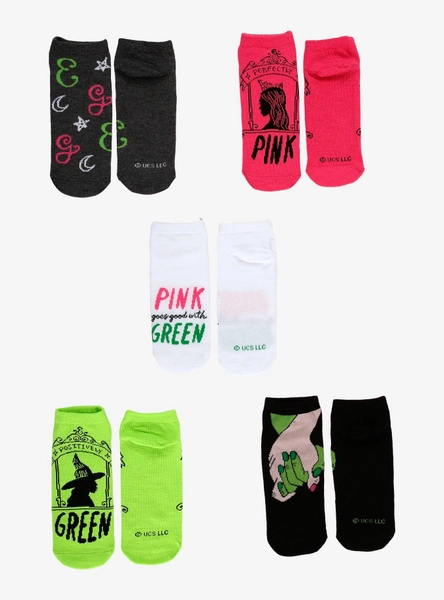 Wicked Glinda & Elphaba No-Show Sock Set 5 Pair