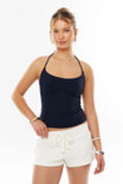 Sleek Dylan Halter Top - Navy