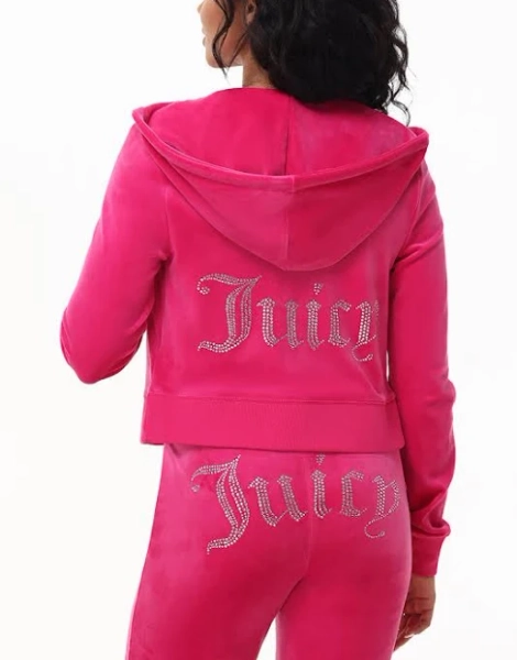 Juicy Couture OG Bling Velour Full Zip Womens Hoodie