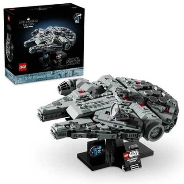 LEGO Systems Inc LEGO Star Wars: A New Hope Millennium Falcon 25th Anniversary Buildable Starship Model  Collectible Star Wars Home Décor  Building Set for Adults  Gift Idea for Star Wars Fans  75375