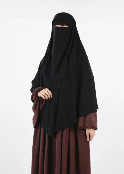 Instant Khimar Cap Niqab Set - Black - Ina Collection