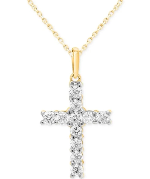 Forever Grown Diamonds 1/2 Ct. T.W. Lab-Created Diamond Cross Pendant