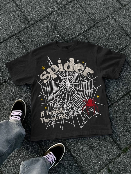 Spider Web If I Ruled The World Vintage Graphic Cotton T-shirt