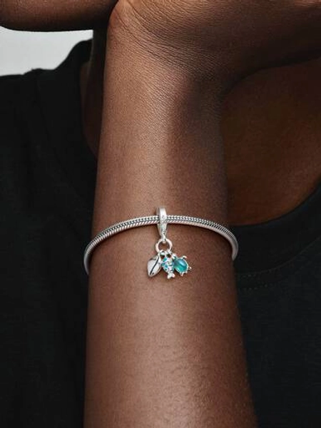Fish, Sea Turtle & Conch Triple Dangle Charm | Pendant | Sterling silver | Pandora US