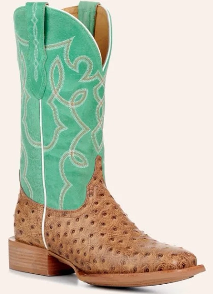 Cavender's Women's Intrepid Wide Square Toe Ostrich Print Cowboy Boots