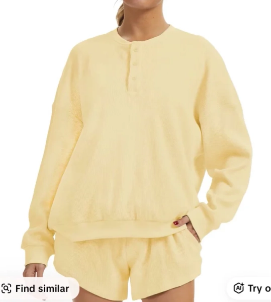 AnotherChill Women's Oversized Waffle Knit Lounge Set – Long | Black Friday Sale TikTok Shop