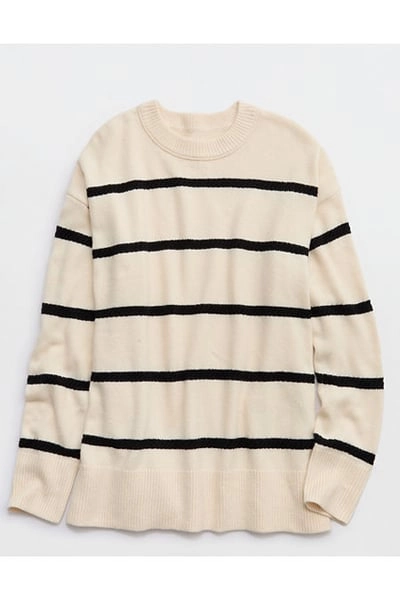 Aerie Softest Luxe Crew Sweater Women's Natural XXS