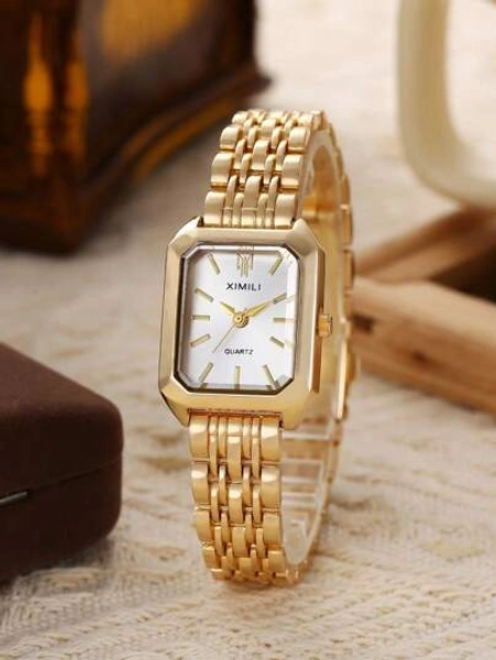 Classic Five-Bead Elegant Stainless Steel Bracelet Watch For Women, Square Women's Stainless Steel Quartz Fashion Watch. Suitable For Daily Matching And As A Gift For Occasions Including Birthdays, Anniversaries, The Friday After Thanksgiving, Year-End , Cyber Monday, And Halloween . No Gift Box Included.