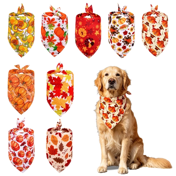 Bandana for Dogs, Fall Bandana for Dogs, Autumn Pet Wear, Pumpkin Print Fall Pet Scarf, S Size 16X11 Inch Soft Lightweight Tie-On Pet Bandana, Washable Cat Thanksgiving Accessory, - Walmart.com