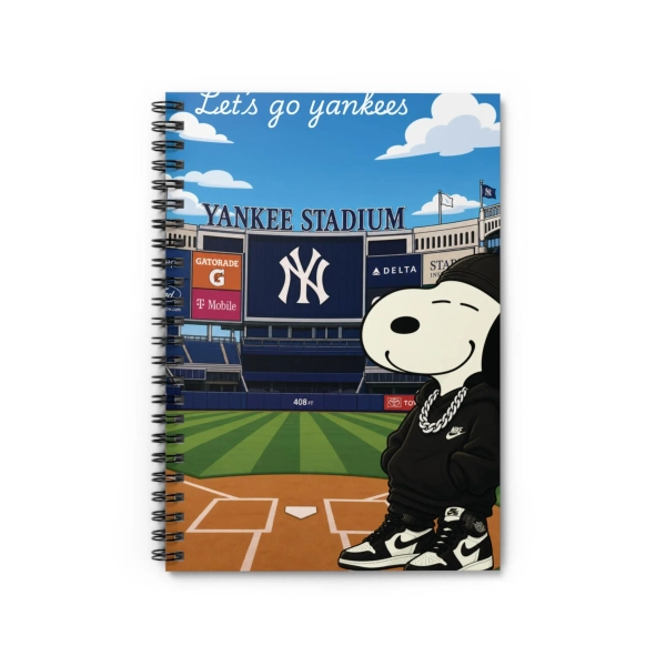 Snoopy at Yankee Stadium Spiral Notebook | Baseball Field Ruled Journal