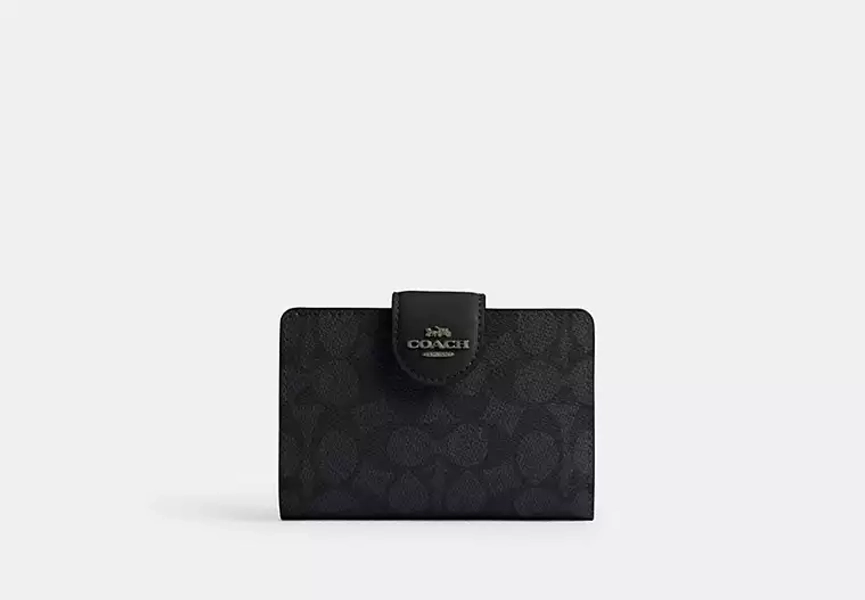 Medium Corner Zip Wallet In Signature Canvas