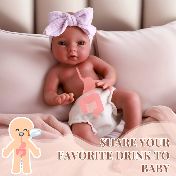 [Drink and Wet System]Babeside Terry 12" Realistic Silicone Smiling Baby Little Infant Girl Emotional Relief Companion