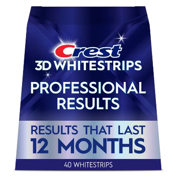 Crest 3D Whitestrips Professional White Teeth Whitening Kit: Contains Hydrogen Peroxide, PVP Material, 20 Strips