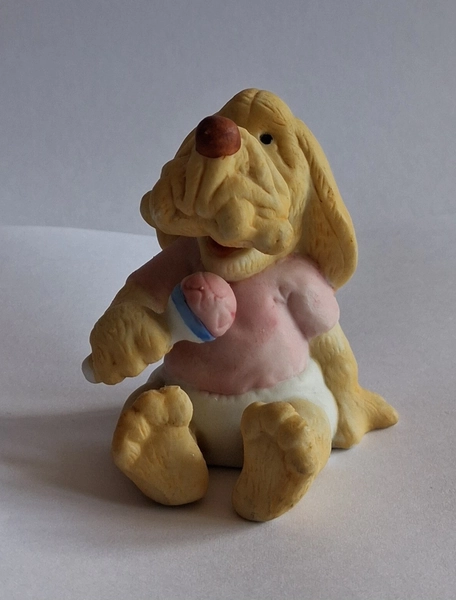 Vintage Ganz Wrinkles Baby Dog Ceramic Figurine 1980s Cute Collectable