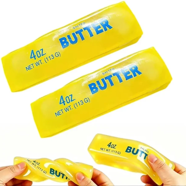 Moldable Butter Stick Squishy Vaseline Filled Stress Relief Butter Cheese Bar Adults Stress Relief &