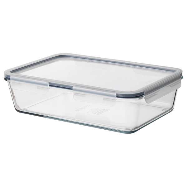 IKEA 365+ food container with lid, rectangular/glass plastic, 3.1 l  - IKEA