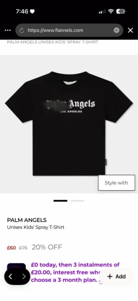 PALM ANGELS Unisex Kids' Spray T-Shirt