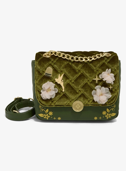 Loungefly Disney Peter Pan Tinker Bell Velvet Crossbody Bag — BoxLunch Exclusive