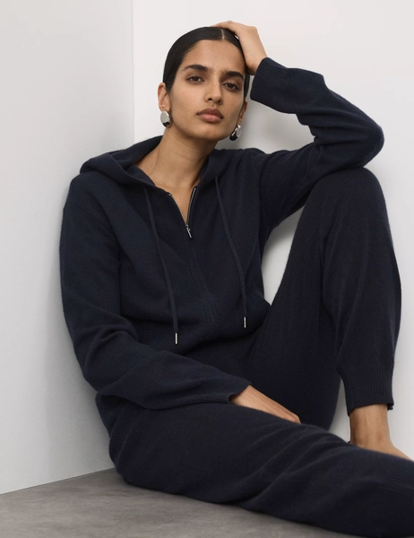 Pure Cashmere Zip Up Hoodie