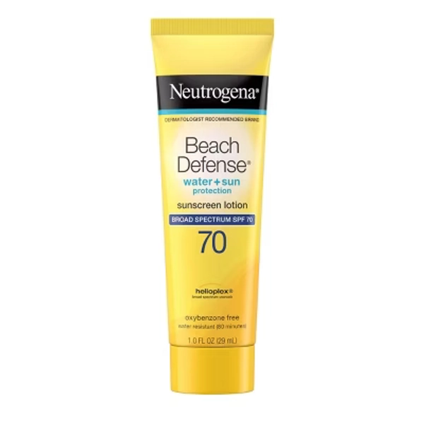 Neutrogena Beach Defense Sunscreen Lotion - SPF 70 - 1 fl oz: Oil-Free & Travel-Size, Unscented Homosalate Formula
