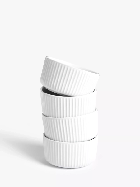John Lewis Porcelain Ramekins, Set of 4, White