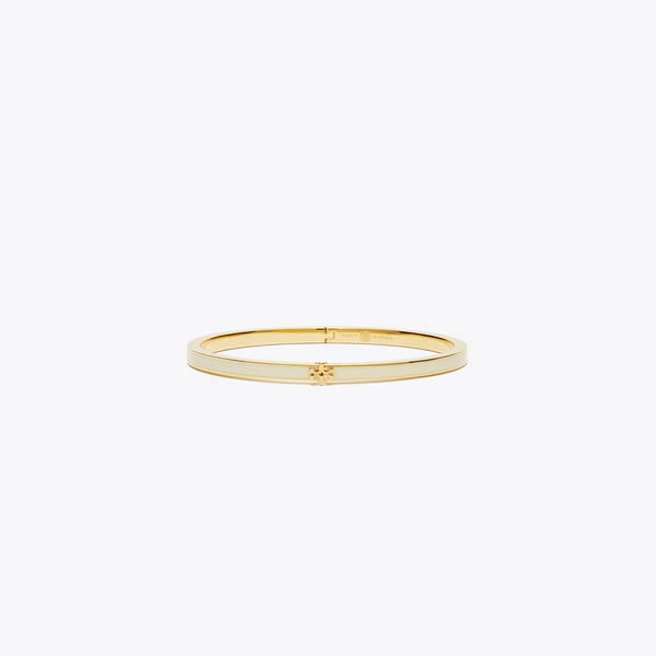 Icon Thin Enamel Bracelet in white, size L