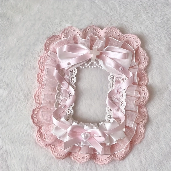 [Cute Lace Photo Holder] Cute Lace Photo Card Holder | Handmade Bow Decoration Bag Charm