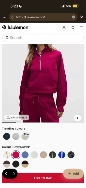 Scuba Oversized Half-Zip Hoodie -Berry Rumble - XS/S