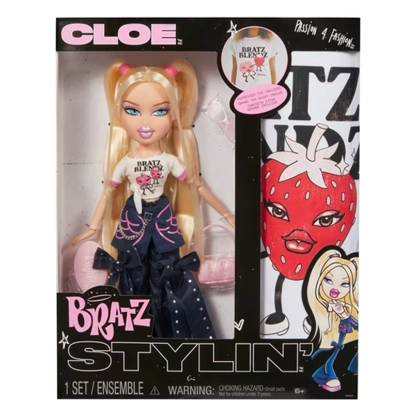 Bratz Stylin' Cloe Fashion Doll with Customizable T-Shirt for You and Accessories