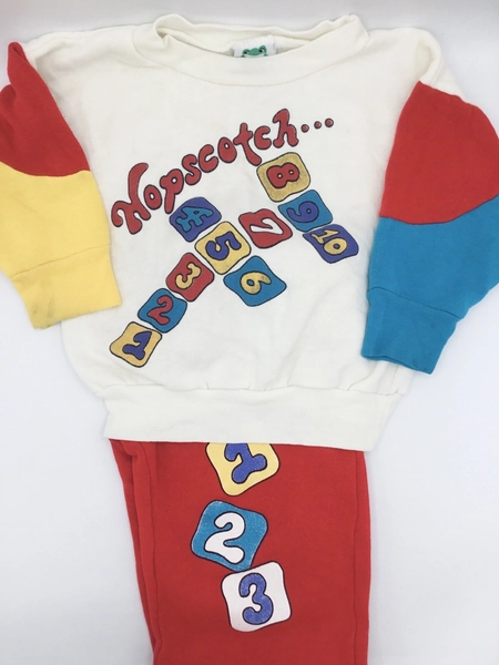 80’s Vintage Bull Frog 2 Piece Hopscotch Outfit Toddler Size 2T - Made In USA
