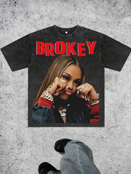 Cartoon  Printed Washed Cotton T-Shirt, Made Of 100% Cotton High-Quality Fabric, Fine Needle Carding, Relaxed And Comfortable, Suitable For Both Men And Women, Suitable For Young Street Hipsters.